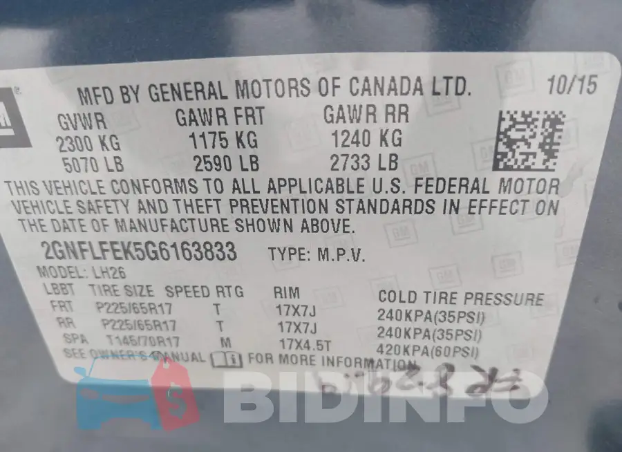 2GNFLFEK5G6163833 Photo# 9