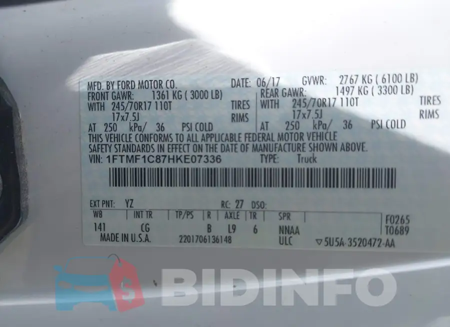 1FTMF1C87HKE07336 Photo# 9