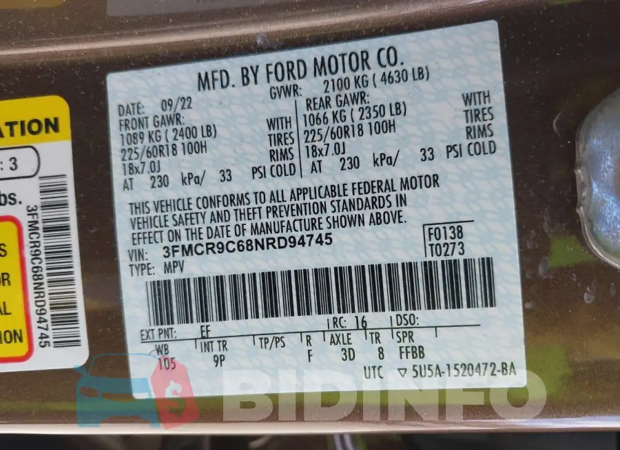 3FMCR9C68NRD94745 Photo# 9