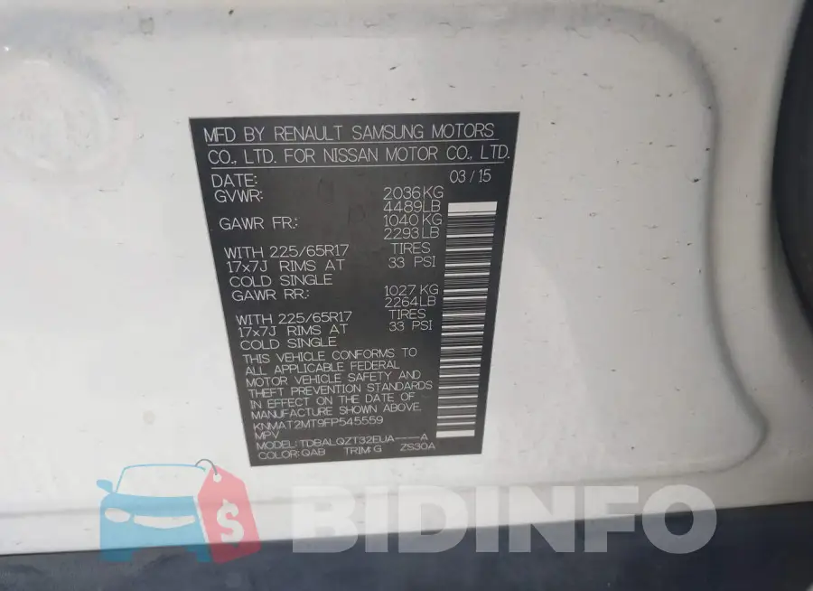 KNMAT2MT9FP545559 Photo# 9