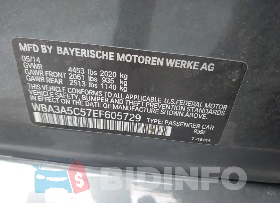 WBA3A5C57EF605729 Photo# 9