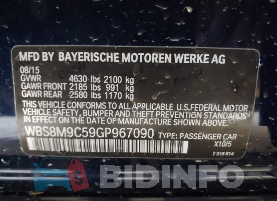 WBS8M9C59GP967090 Photo# 9