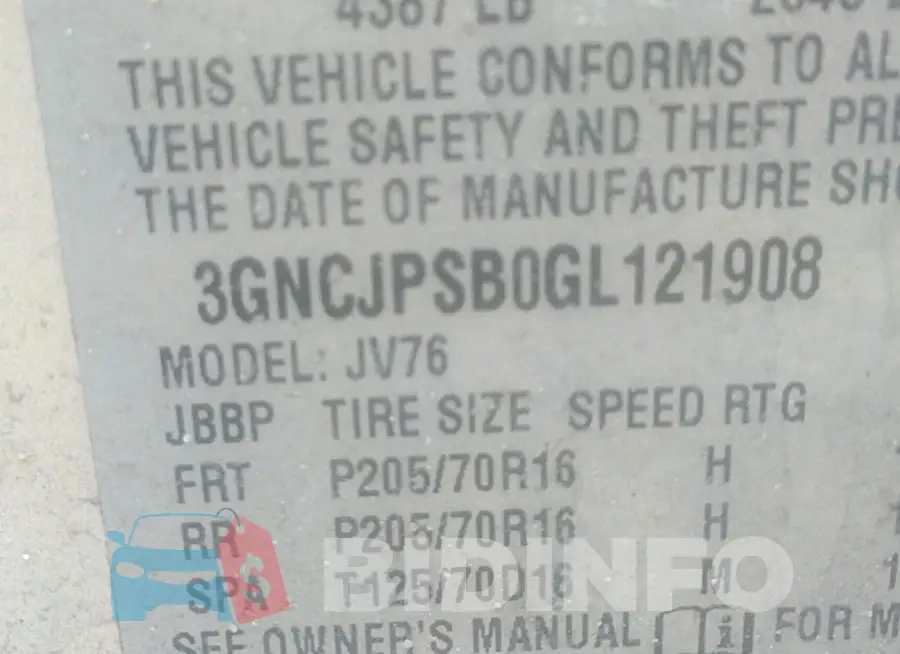 3GNCJPSB0GL121908 Photo# 9