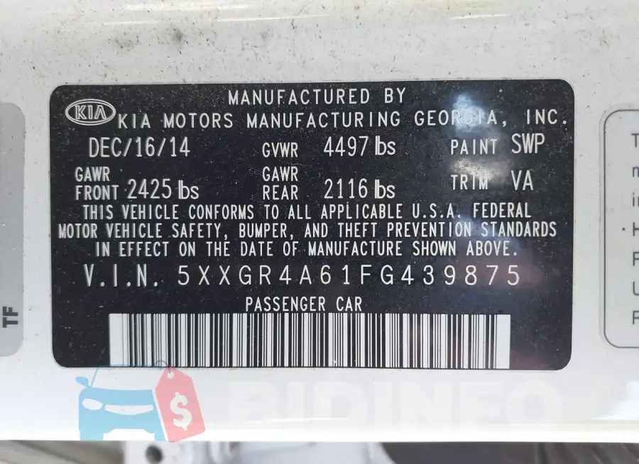 5XXGR4A61FG439875 Photo# 9