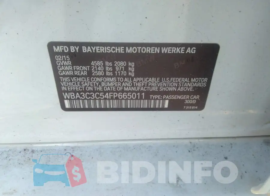 WBA3C3C54FP665011 Photo# 9