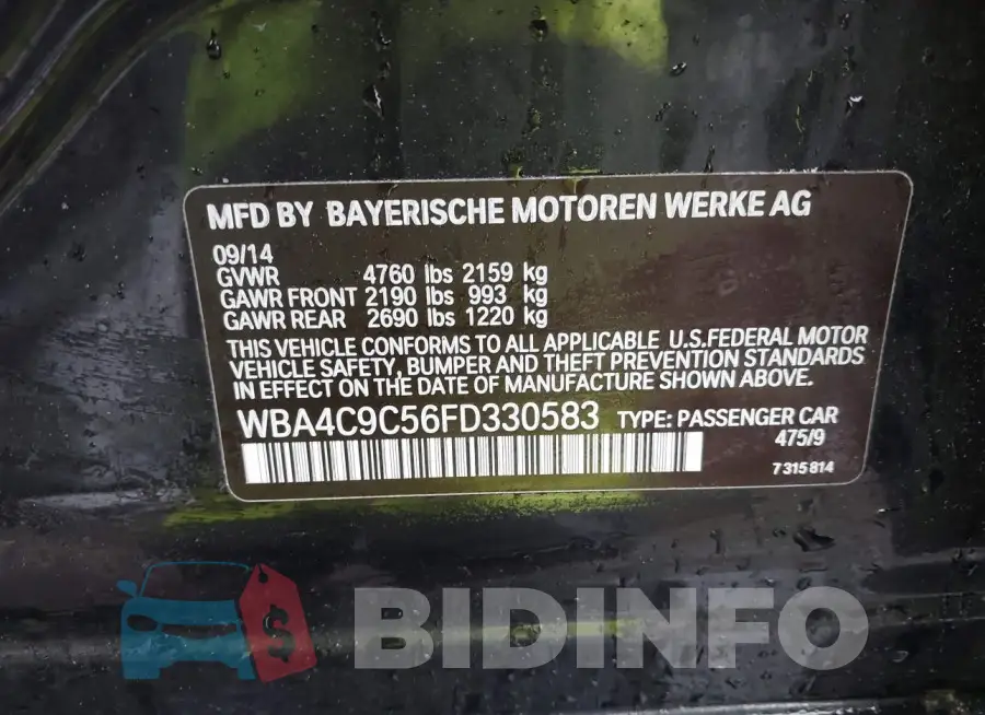 WBA4C9C56FD330583 Photo# 9