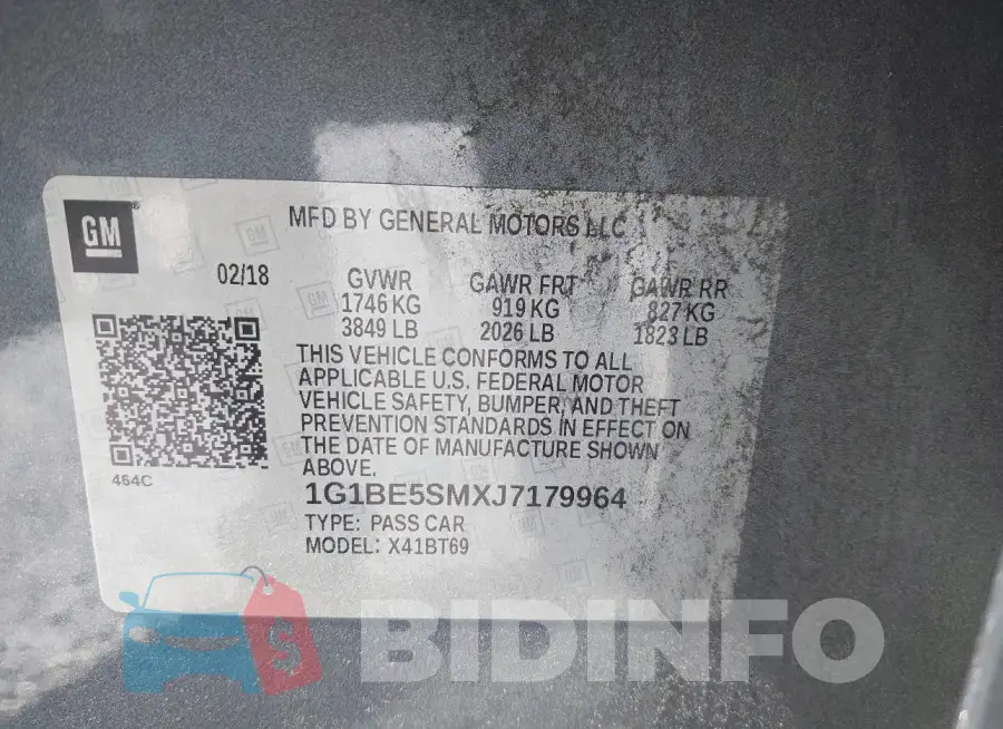 1G1BE5SMXJ7179964 Photo# 9