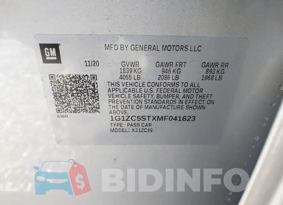 1G1ZC5STXMF041623 Photo# 9
