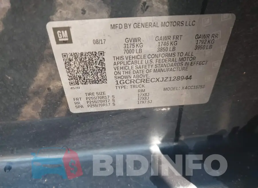 1GCRCRECXJZ128944 Photo# 9
