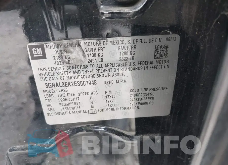 3GNAL3EK2ES507948 Photo# 9