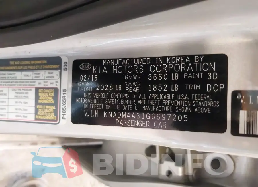 KNADM4A31G6697205 Photo# 9