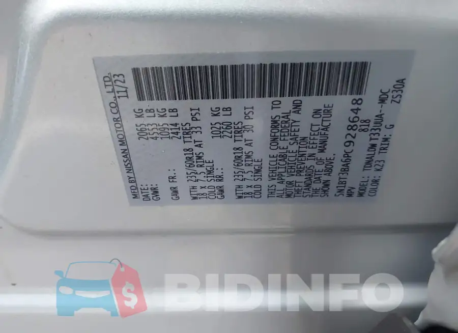 5N1BT3BA6PC928648 Photo# 9