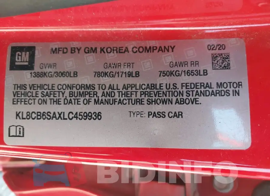 KL8CB6SAXLC459936 Photo# 9