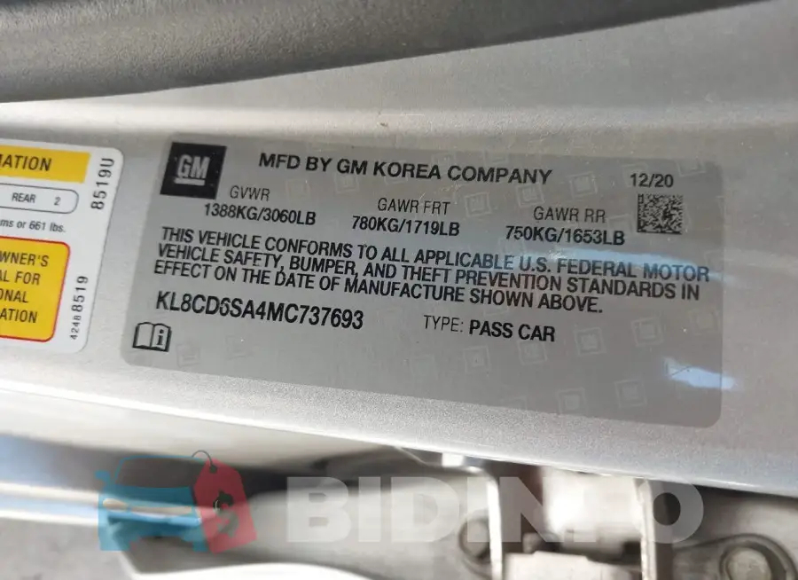 KL8CD6SA4MC737693 Photo# 9