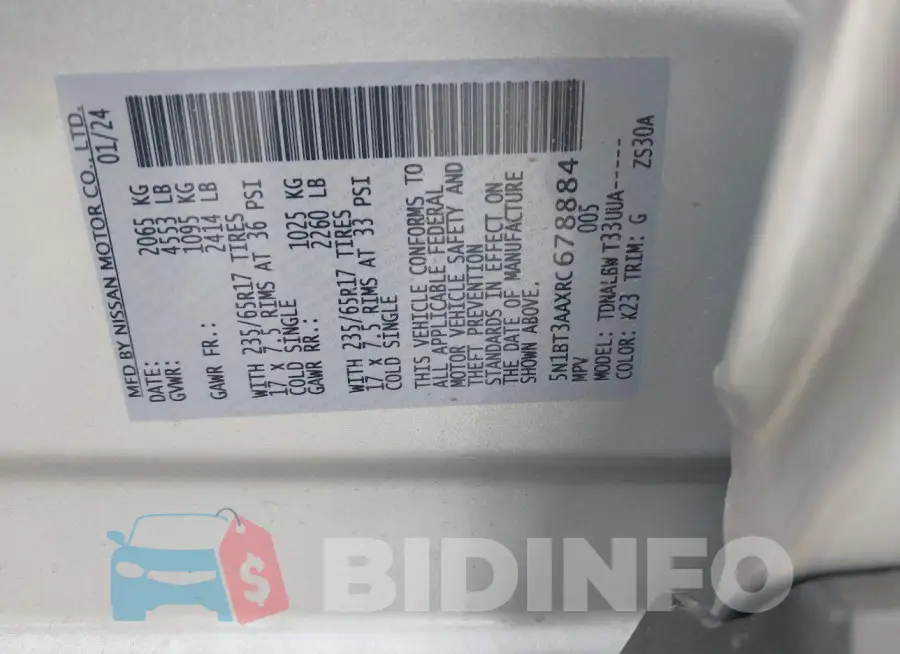 5N1BT3AAXRC678884 Photo# 9