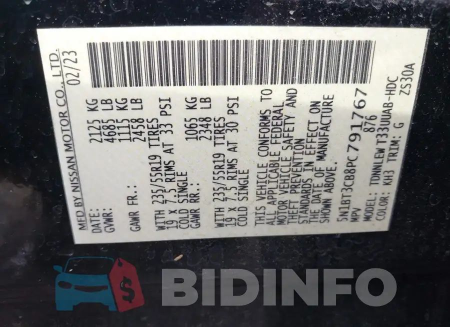 5N1BT3CB8PC791767 Photo# 9