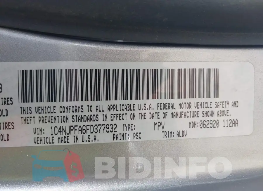 1C4NJPFA6FD377932 Photo# 9