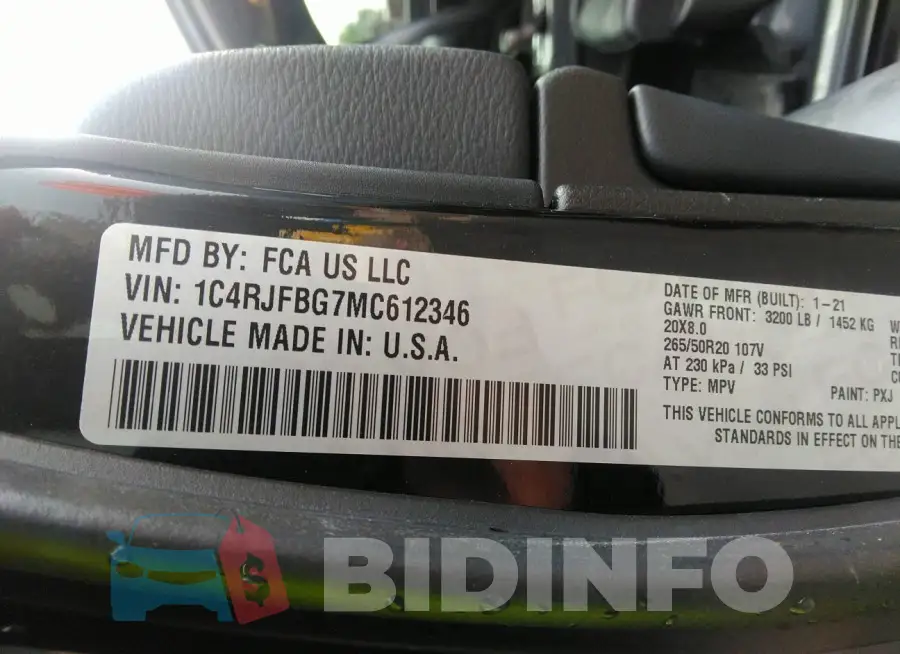 1C4RJFBG7MC612346 Photo# 9