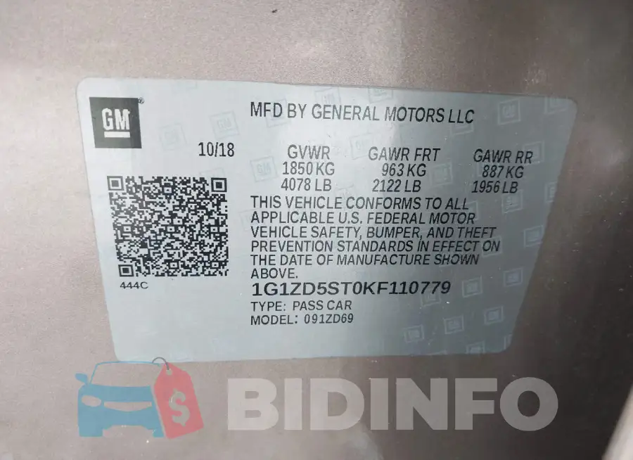 1G1ZD5ST0KF110779 Photo# 9