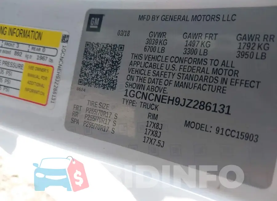 1GCNCNEH9JZ286131 Photo# 9