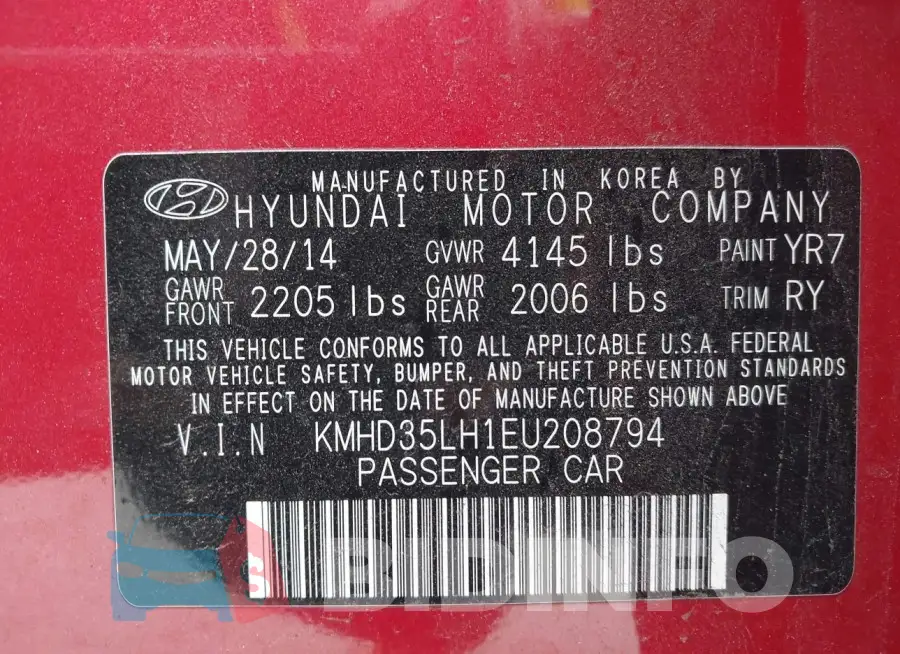 KMHD35LH1EU208794 Photo# 9