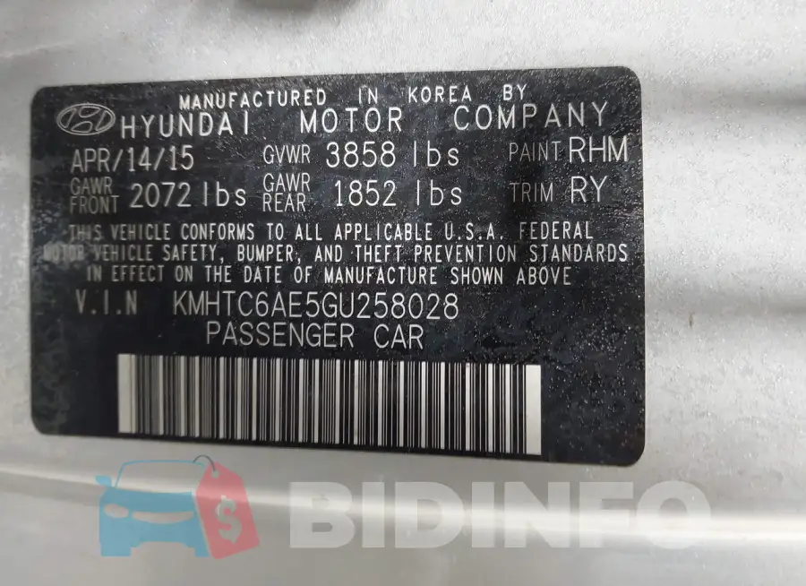 KMHTC6AE5GU258028 Photo# 9