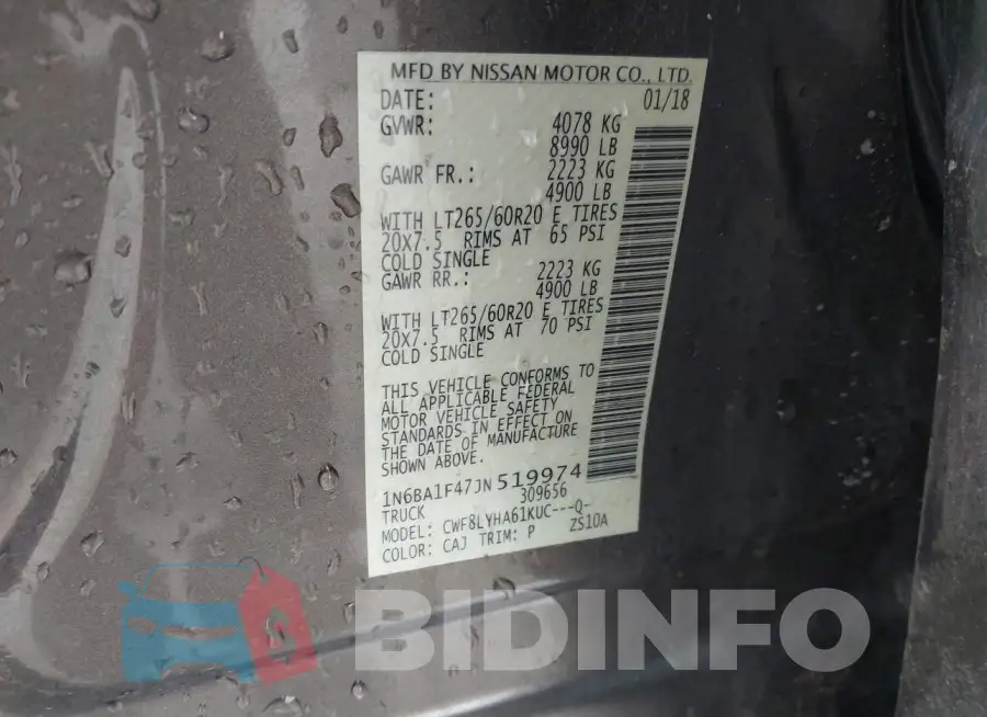 1N6BA1F47JN519974 Photo# 9