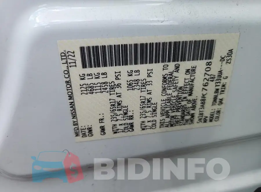 5N1BT3AB8PC762708 Photo# 8