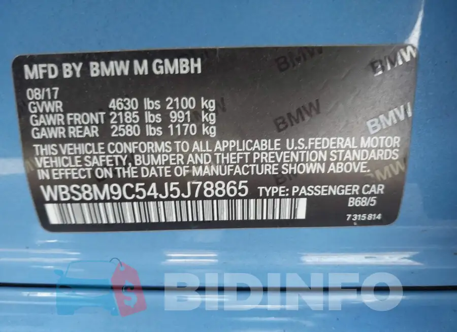 WBS8M9C54J5J78865 Photo# 9
