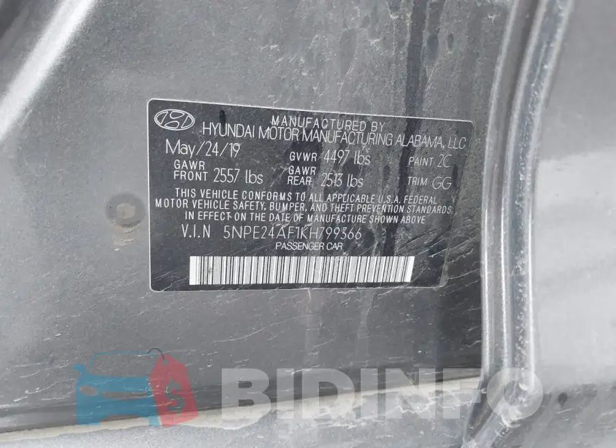 5NPE24AF1KH799366 Photo# 9