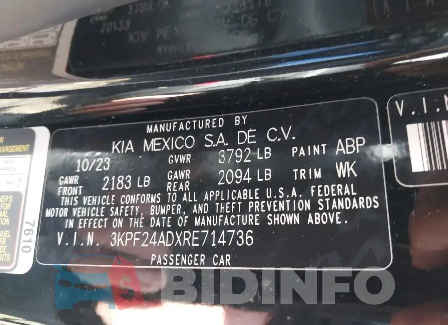 3KPF24ADXRE714736 Photo# 9