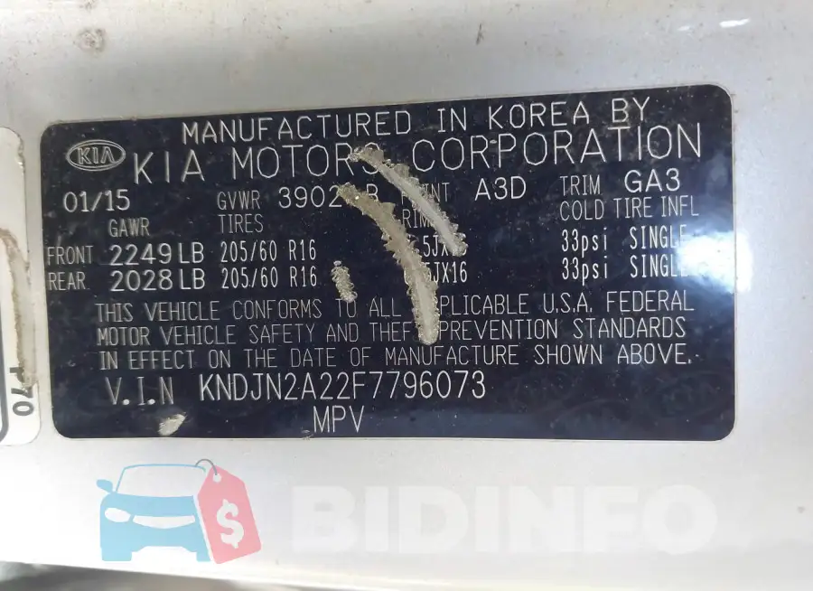 KNDJN2A22F7796073 Photo# 9