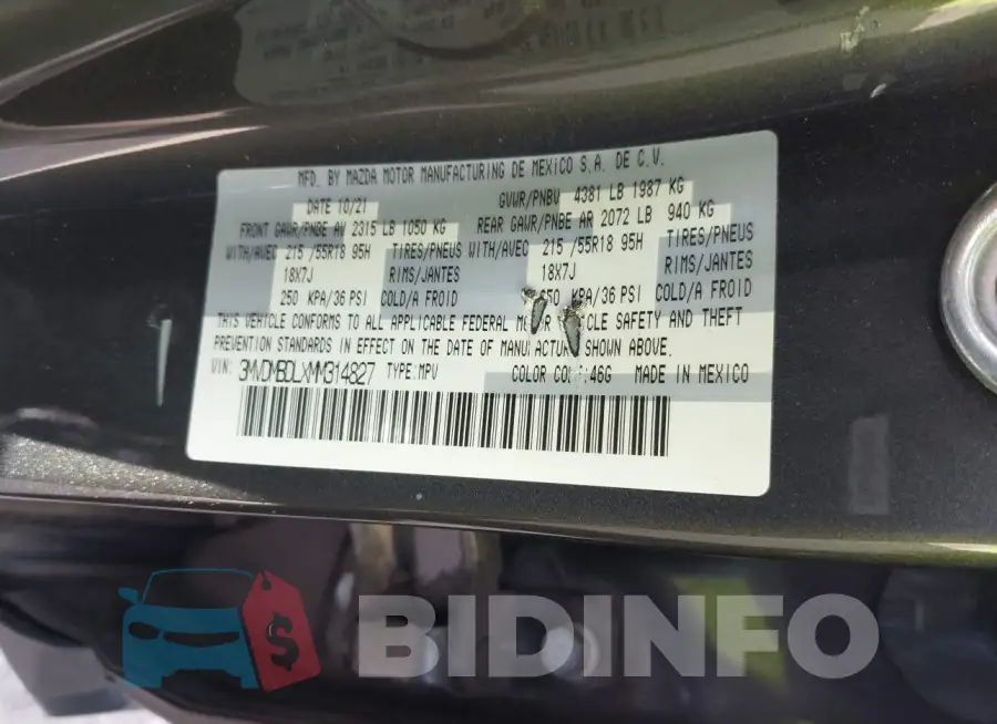 3MVDMBDLXMM314827 Photo# 9