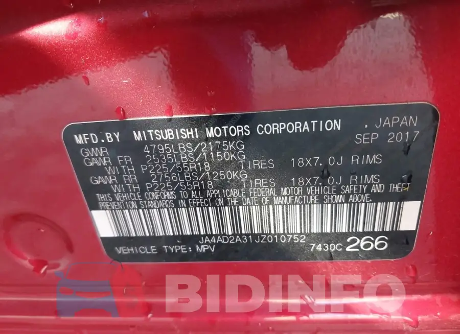 JA4AD2A31JZ010752 Photo# 9
