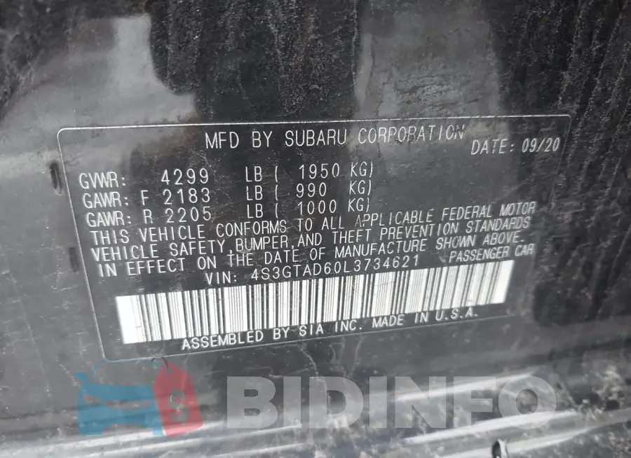 4S3GTAD60L3734621 Photo# 9