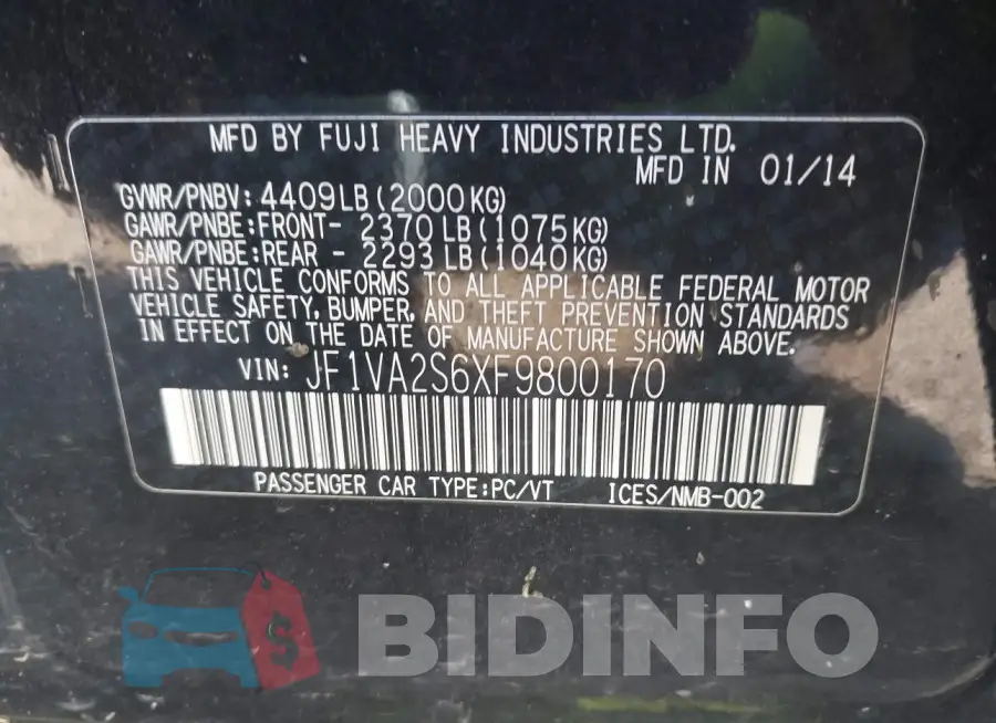 JF1VA2S6XF9800170 Photo# 9