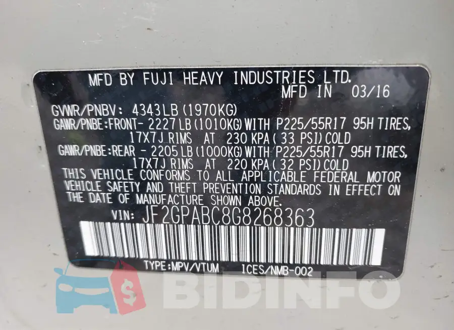 JF2GPABC8G8268363 Photo# 9