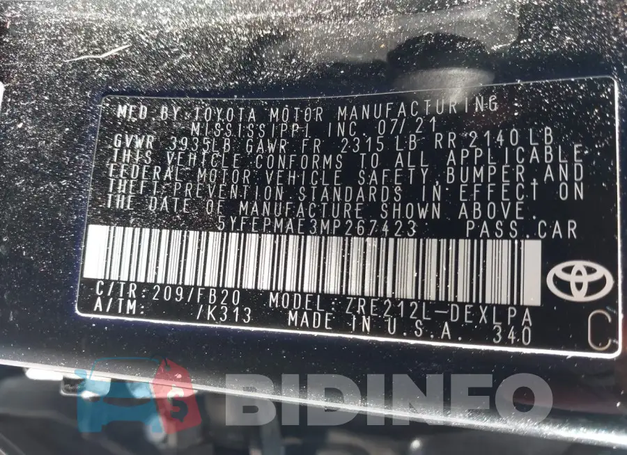 5YFEPMAE3MP267423 Photo# 9
