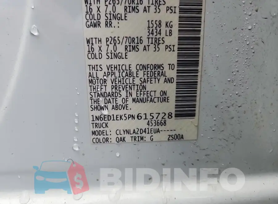 1N6ED1EK5PN615728 Photo# 8
