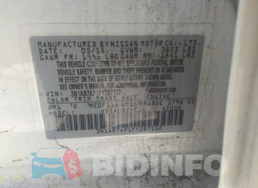 3N1AB7AP1FY287112 Photo# 9