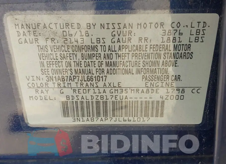 3N1AB7AP7JL661017 Photo# 9