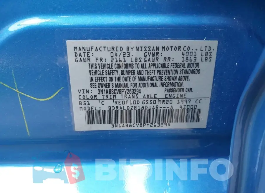 3N1AB8CV8PY263294 Photo# 9