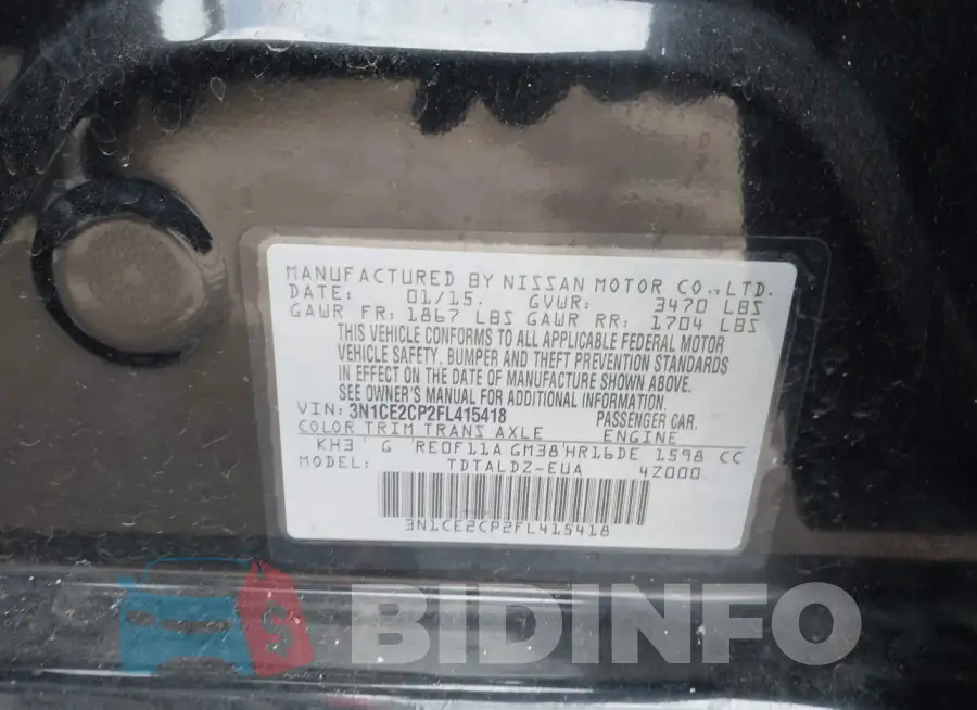 3N1CE2CP2FL415418 Photo# 9