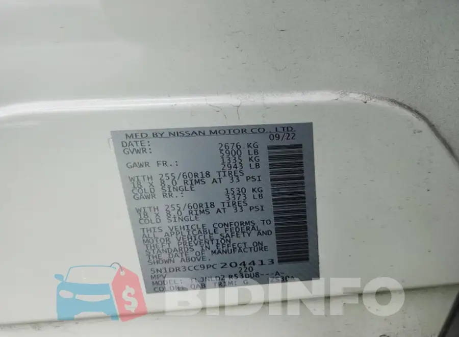 5N1DR3CC9PC204413 Photo# 8