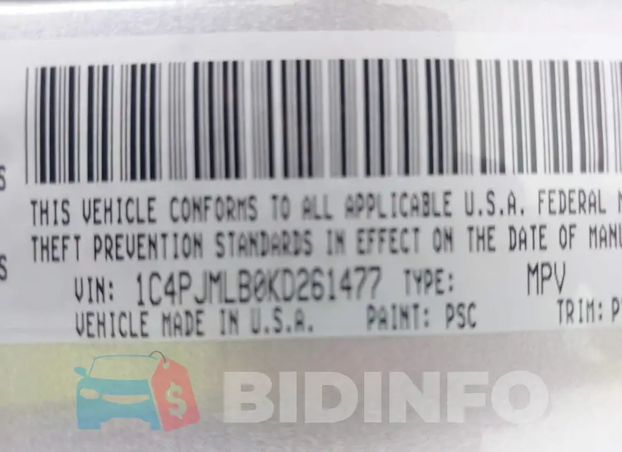 1C4PJMLB0KD261477 Photo# 9