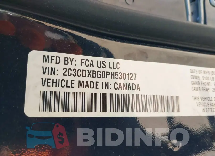 2C3CDXBG0PH530127 Photo# 9