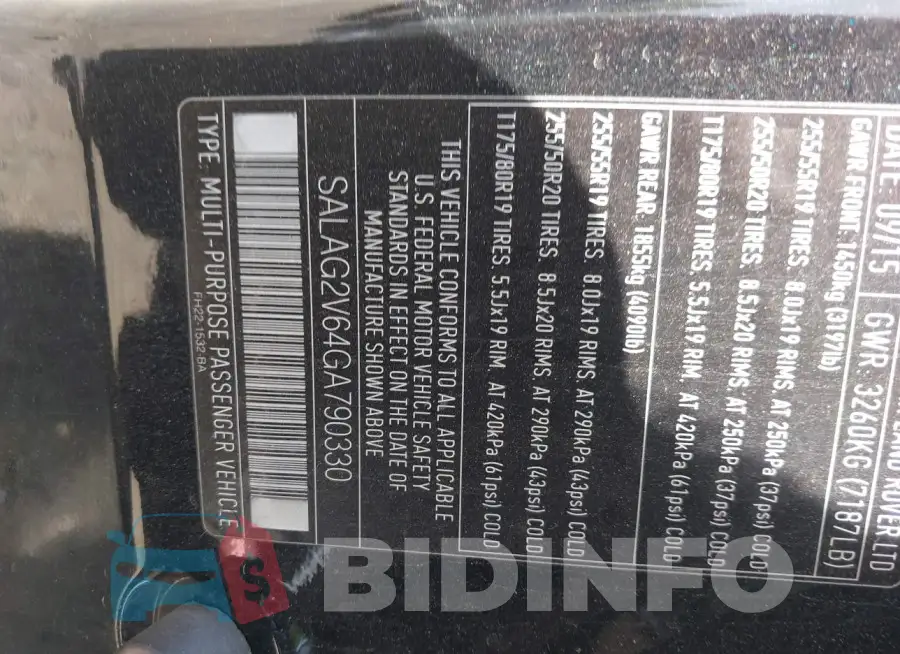 SALAG2V64GA790330 Photo# 9