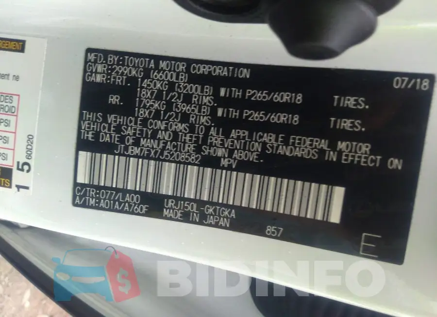 JTJBM7FX7J5208582 Photo# 9
