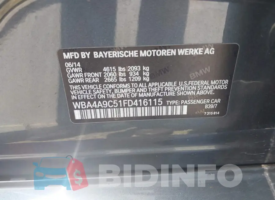 WBA4A9C51FD416115 Photo# 9