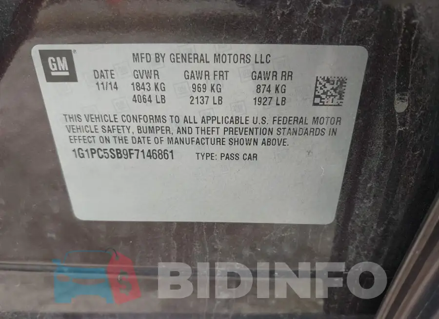 1G1PC5SB9F7146861 Photo# 9